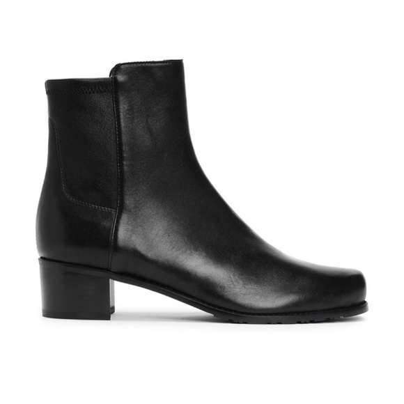 Stuart Weitzman Easyon Booties Black Leather Size 8 - Picture 1 of 5